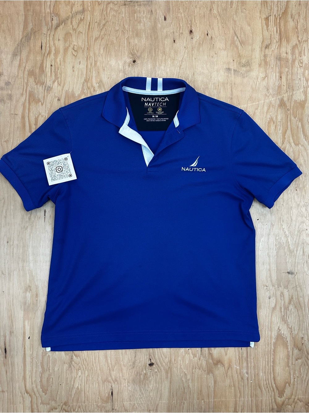 Nautica Men’s Blue Polo with White Contrast Trim